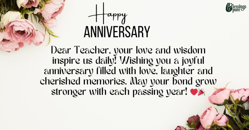 Heartfelt Wedding Anniversary Wishes for Teacher