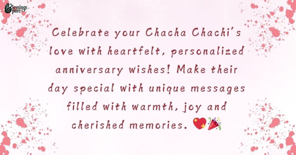 Personalized Anniversary Wishes for Chacha Chachi