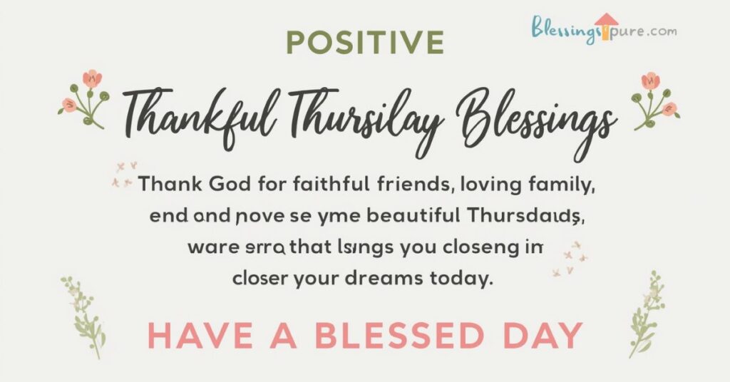 Positive Thankful Thursday Blessings